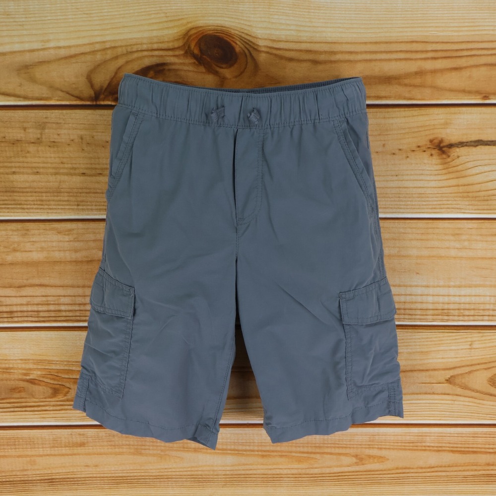 Urban Pipeline Cargo Shorts Boys L Gray Cotton Pockets Stretch Waist Drawstring